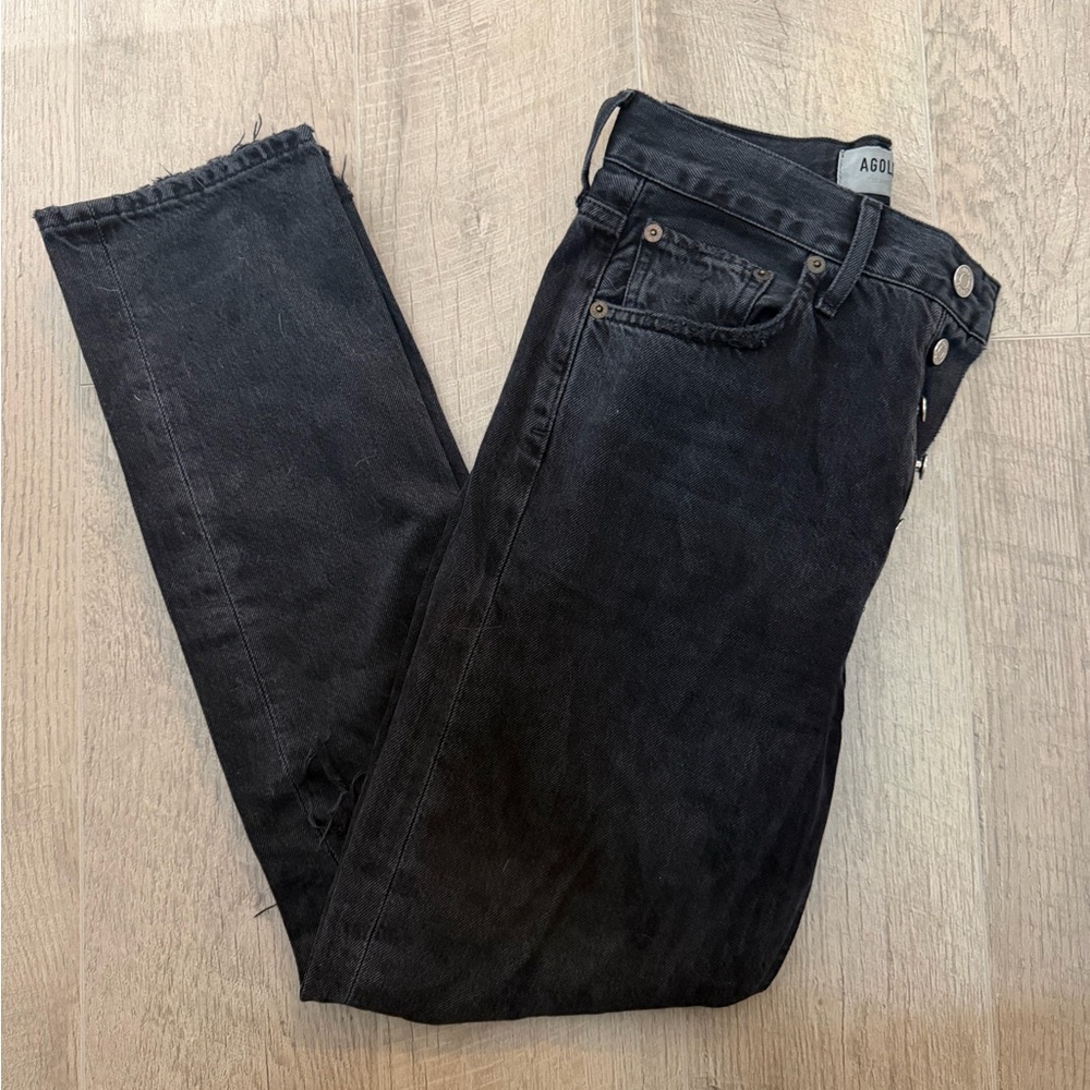Agolde Black Straight Jeans